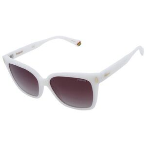 Polaroid White Women's Sunglasses with Gradient Brown Lenses